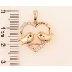 Кулон Xuping Позолота 18K «Сердечко з пташками» для ланцюжка до 6мм фото №2