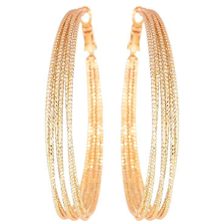 Серьги Xuping Позолота 18K кольца (конго) Узор из шести колец ø 5см фото №20 Серьги Xuping Позолота 18K кольца (конго) Узор из шести колец ø 5см фото №20