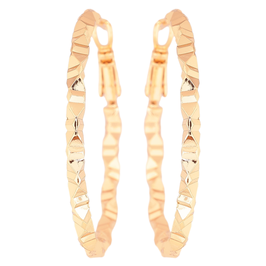 Сережки Xuping Позолота 18K кільця (конго) «Декоративний візерунок» ø 4см фото №1 Сережки Xuping Позолота 18K кільця (конго) «Декоративний візерунок» ø 4см фото №1
