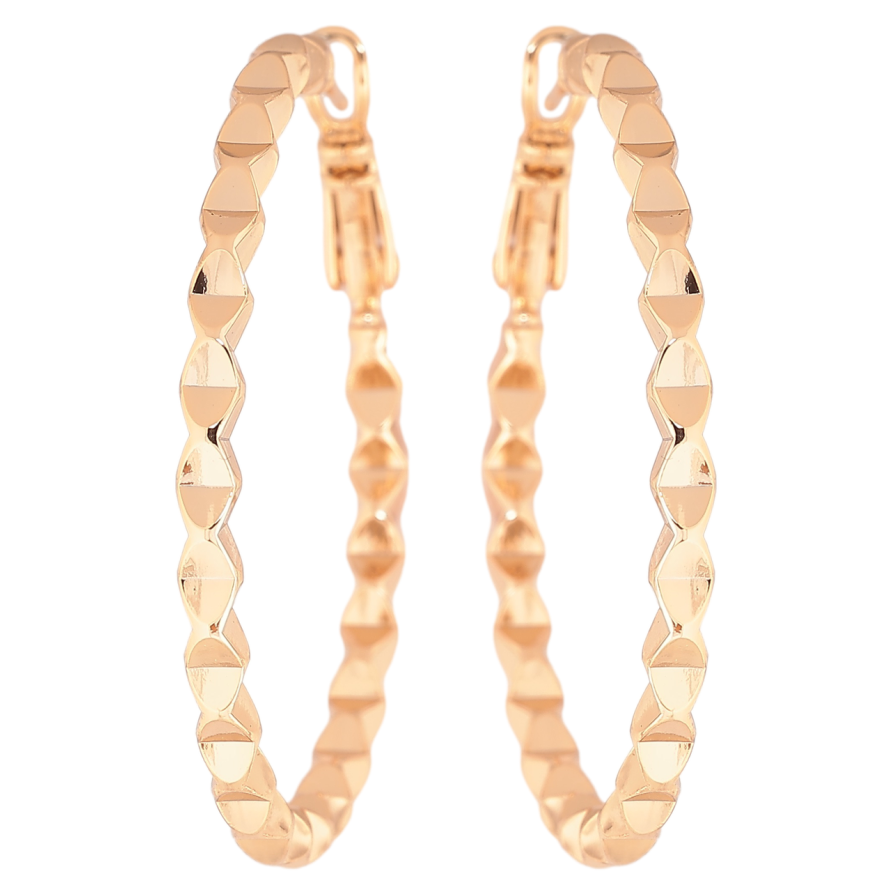 Серьги Xuping Позолота 18K кольца (конго) Декоративный узор ø 4см фото №1 Серьги Xuping Позолота 18K кольца (конго) Декоративный узор ø 4см фото №1