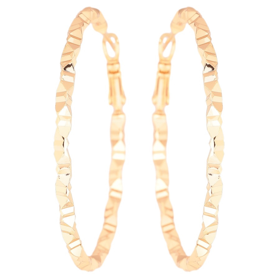 Серьги Xuping Позолота 18K кольца (конго) Декоративный узор ø 5см фото №1 Серьги Xuping Позолота 18K кольца (конго) Декоративный узор ø 5см фото №1