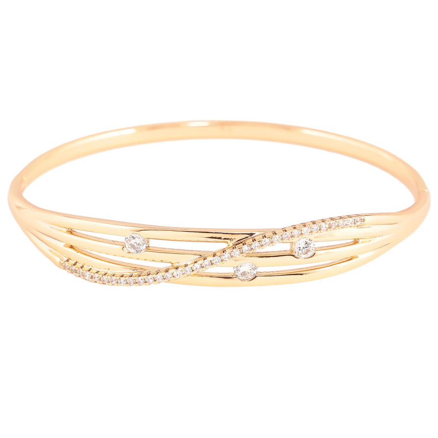 Браслет Xuping Позолота 18K Декоративный узор с цирконием ø 6см фото №1 Браслет Xuping Позолота 18K Декоративный узор с цирконием ø 6см фото №1