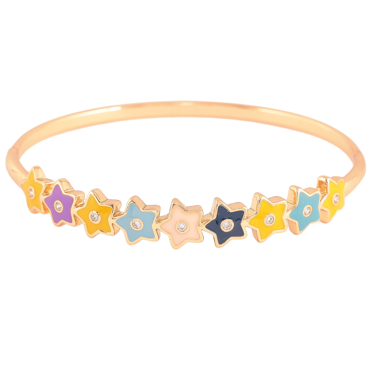 Браслет Xuping Позолота 18K Звездочки с разноцветной эмалью ø 6см фото №10 Браслет Xuping Позолота 18K Звездочки с разноцветной эмалью ø 6см фото №10