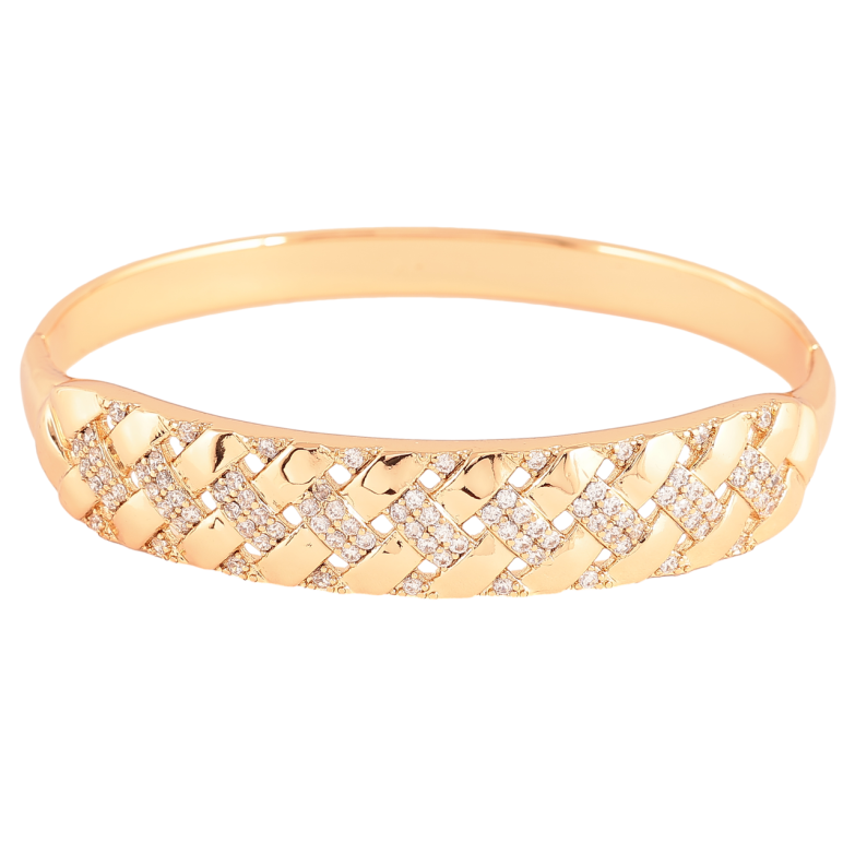 Браслет Xuping Позолота 18K Декоративный узор с цирконием ø 6см фото №1