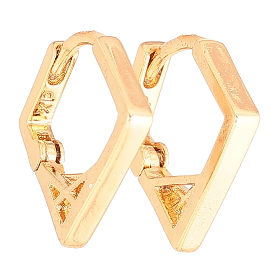 Серьги Xuping Позолота 18K колечки Ромбы фото №1 Серьги Xuping Позолота 18K колечки Ромбы фото №1