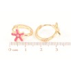 Серьги Xuping Позолота 18K колечки Цветочки с розовой эмалью фото №2 Серьги Xuping Позолота 18K колечки Цветочки с розовой эмалью фото №2