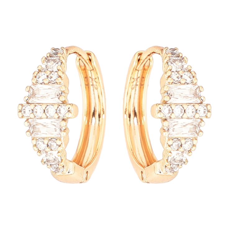 Серьги Xuping Позолота 18K колечки Инкрустация цирконием фото №5 Серьги Xuping Позолота 18K колечки Инкрустация цирконием фото №5