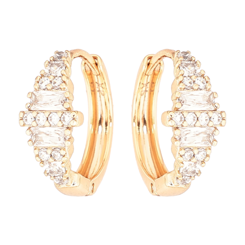 Сережки Xuping Позолота 18K колечка «Інкрустація цирконієм» фото №2 Сережки Xuping Позолота 18K колечка «Інкрустація цирконієм» фото №2