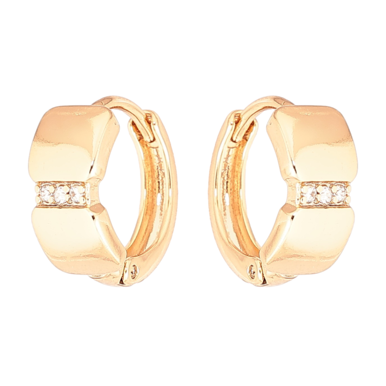 Серьги Xuping Позолота 18K колечки Узор с цирконием фото №2 Серьги Xuping Позолота 18K колечки Узор с цирконием фото №2