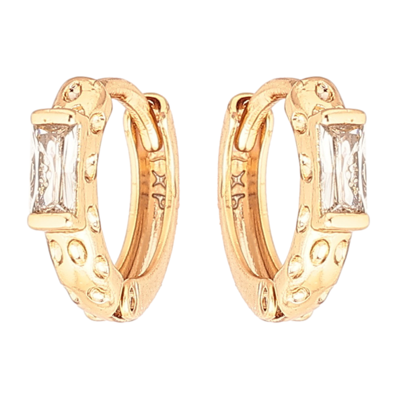 Серьги Xuping Позолота 18K колечки Узор с вставками циркония фото №1 Серьги Xuping Позолота 18K колечки Узор с вставками циркония фото №1