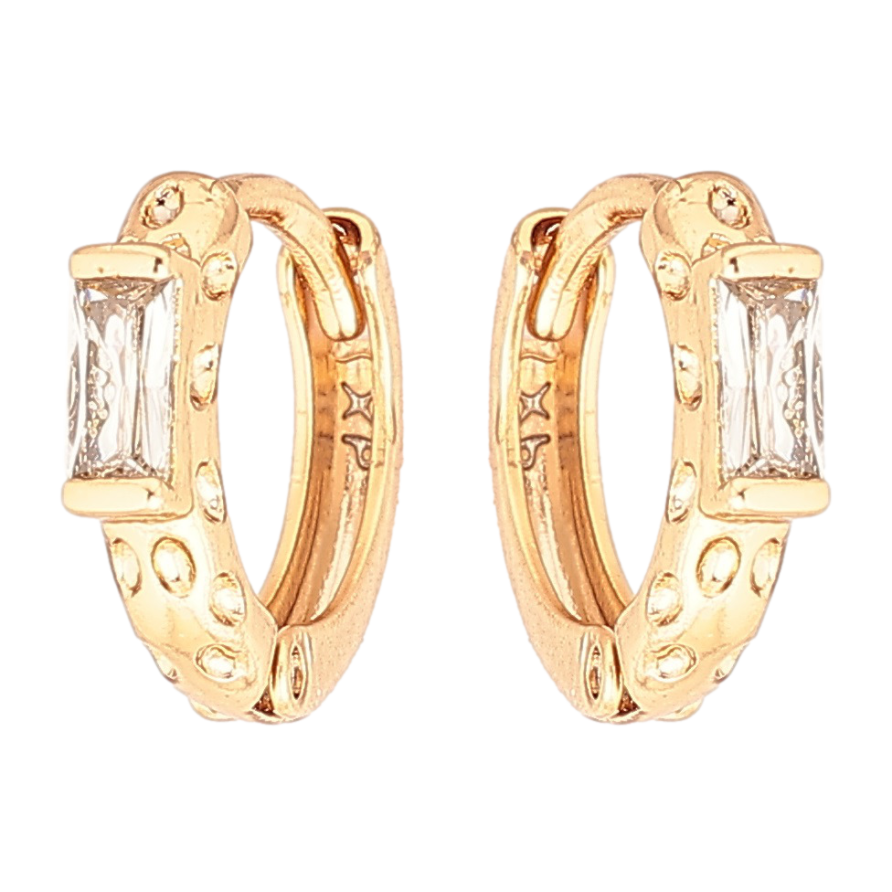 Серьги Xuping Позолота 18K колечки Узор с вставками циркония фото №1 Серьги Xuping Позолота 18K колечки Узор с вставками циркония фото №1