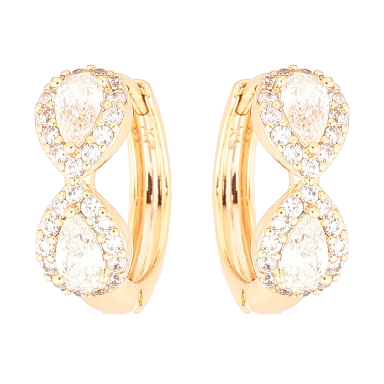 Серьги Xuping Позолота 18K колечки Узор с цирконием фото №1 Серьги Xuping Позолота 18K колечки Узор с цирконием фото №1