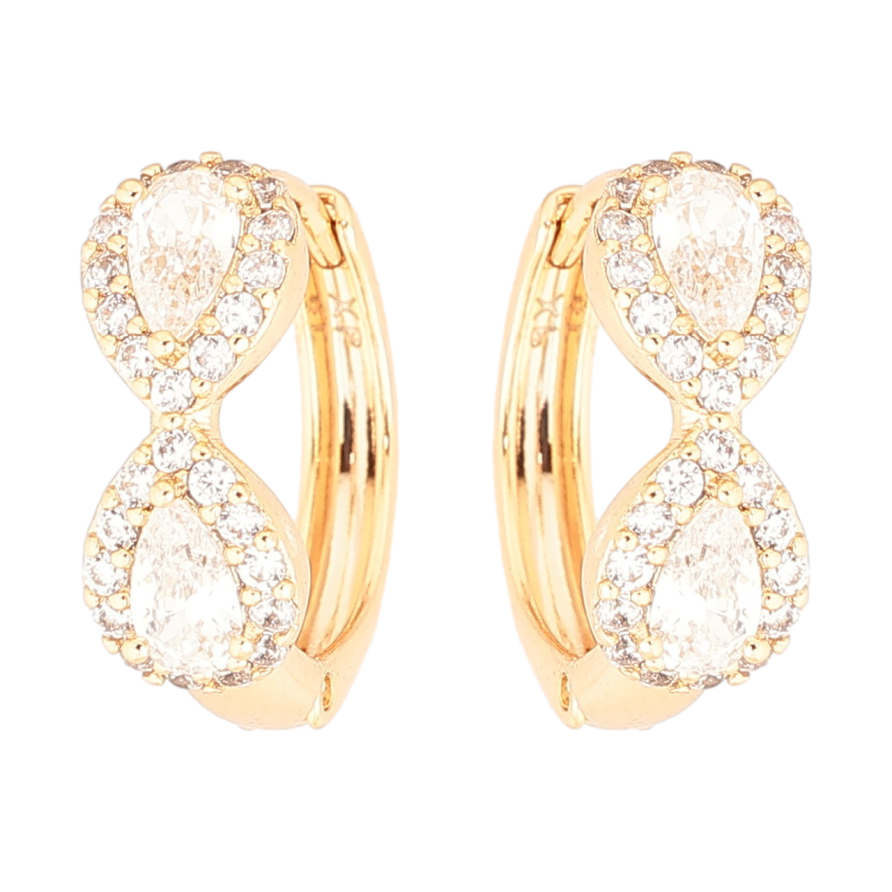 Серьги Xuping Позолота 18K колечки Узор с цирконием фото №1 Серьги Xuping Позолота 18K колечки Узор с цирконием фото №1