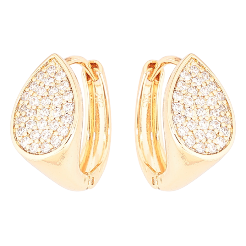 Серьги Xuping Позолота 18K колечки Капельки с инкрустацией цирконием фото №3 Серьги Xuping Позолота 18K колечки Капельки с инкрустацией цирконием фото №3