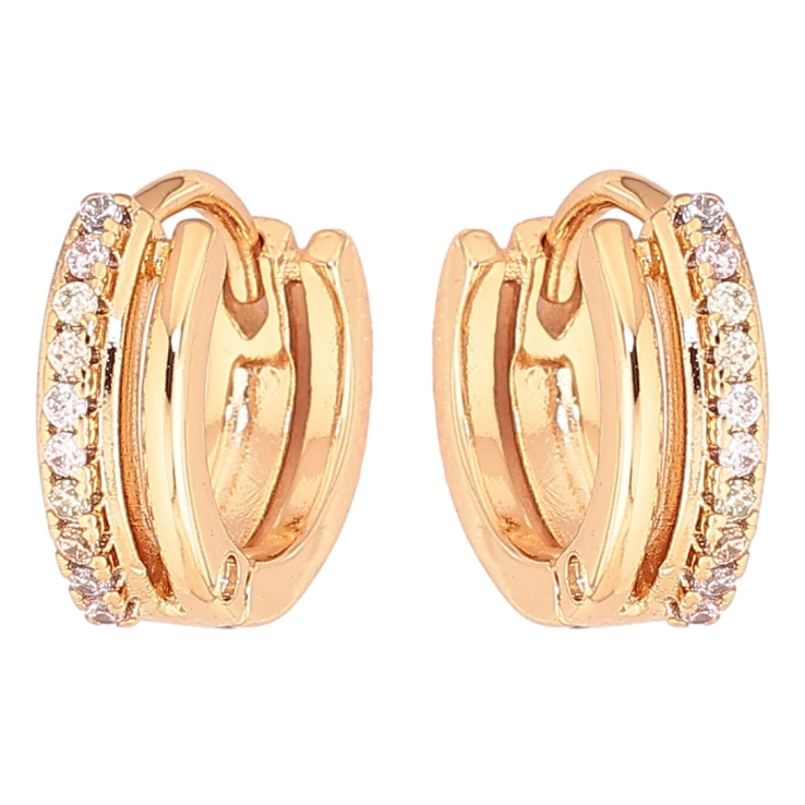 Серьги Xuping Позолота 18K колечки Дорожки циркония фото №10