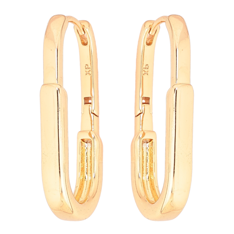 Серьги Xuping Позолота 18K колечки Овальные фото №1 Серьги Xuping Позолота 18K колечки Овальные фото №1