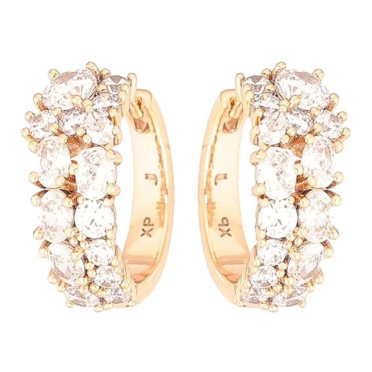 Серьги Xuping Позолота 18K колечки Инкрустация цирконием фото №2 Серьги Xuping Позолота 18K колечки Инкрустация цирконием фото №2