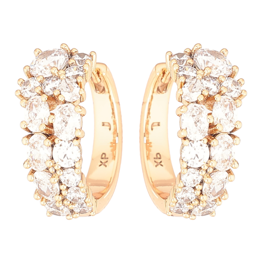 Серьги Xuping Позолота 18K колечки Инкрустация цирконием фото №1 Серьги Xuping Позолота 18K колечки Инкрустация цирконием фото №1