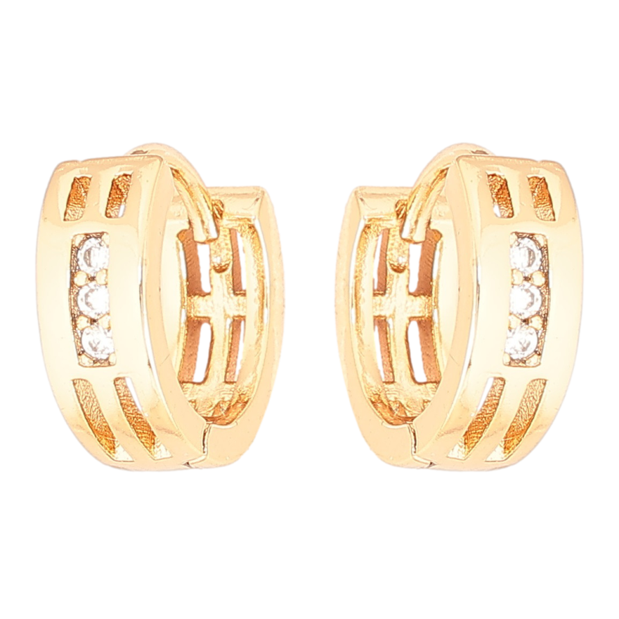 Серьги Xuping Позолота 18K колечки Узор с цирконием фото №1 Серьги Xuping Позолота 18K колечки Узор с цирконием фото №1