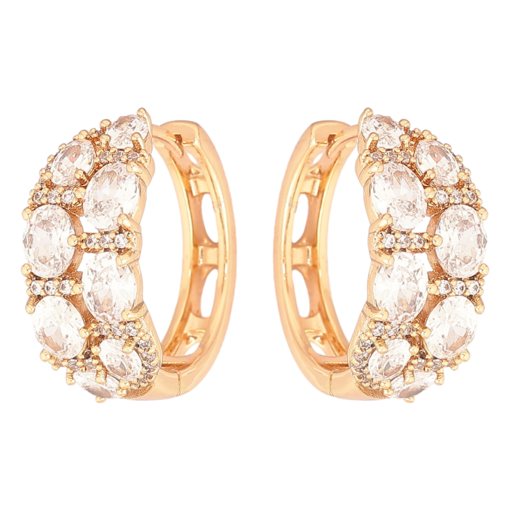 Серьги Xuping Позолота 18K колечки Инкрустация цирконием фото №6 Серьги Xuping Позолота 18K колечки Инкрустация цирконием фото №6