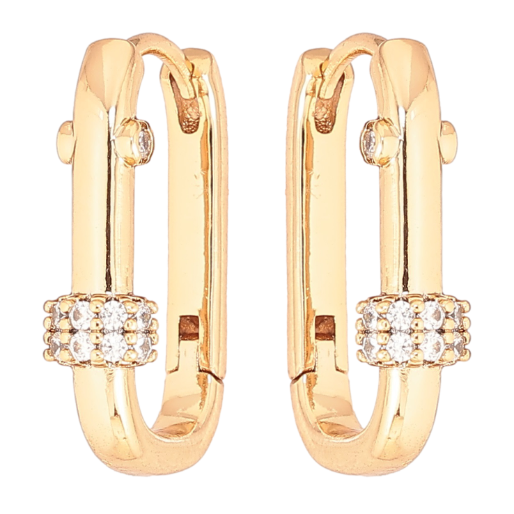 Серьги Xuping Позолота 18K колечки Овальные с цирконием фото №19 Серьги Xuping Позолота 18K колечки Овальные с цирконием фото №19