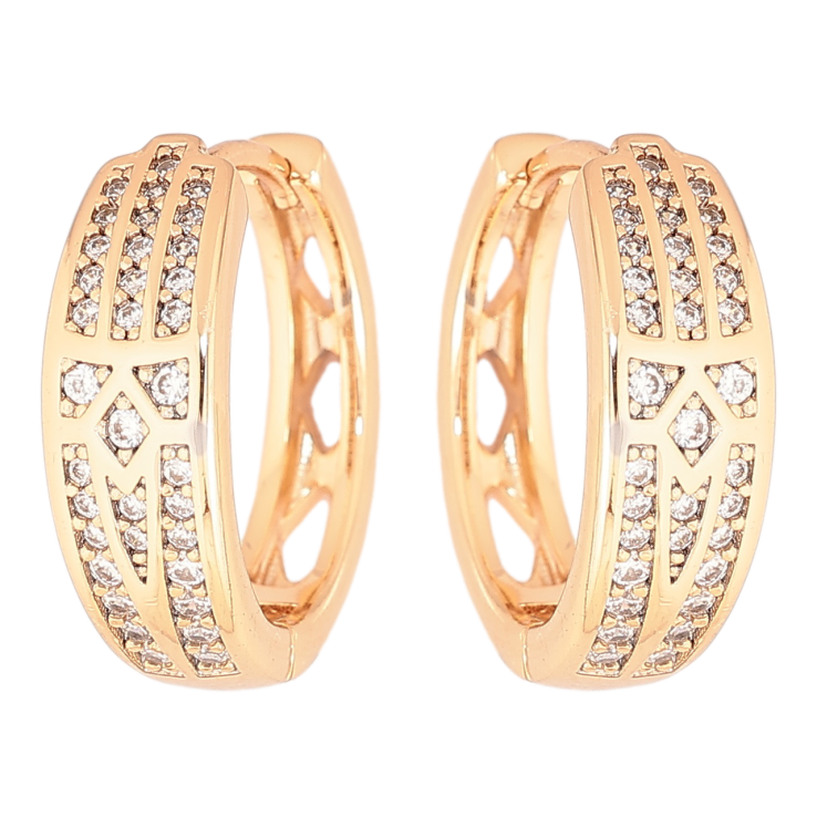 Серьги Xuping Позолота 18K колечки Инкрустация цирконием фото №4 Серьги Xuping Позолота 18K колечки Инкрустация цирконием фото №4
