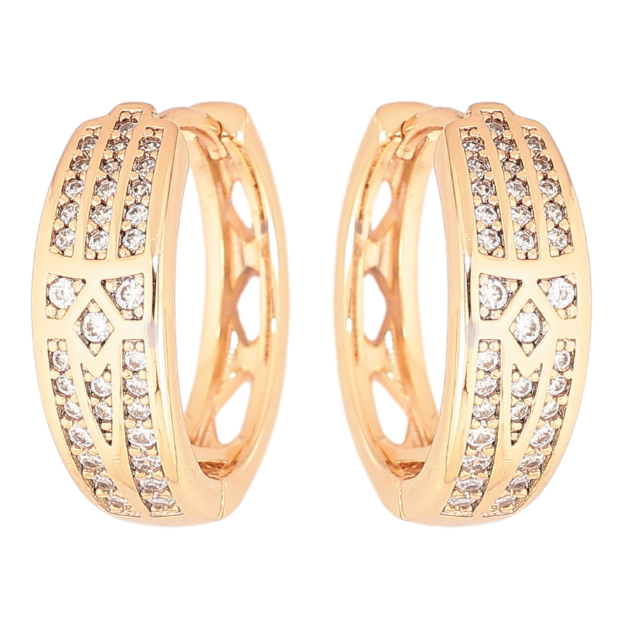 Серьги Xuping Позолота 18K колечки Инкрустация цирконием фото №1 Серьги Xuping Позолота 18K колечки Инкрустация цирконием фото №1