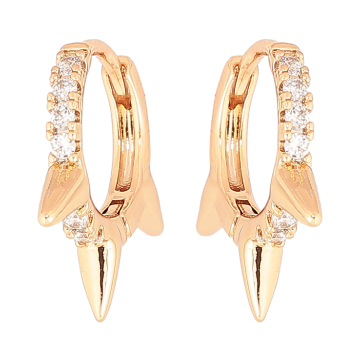 Серьги Xuping Позолота 18K колечки Дорожка циркония с шипами фото №10 Серьги Xuping Позолота 18K колечки Дорожка циркония с шипами фото №10