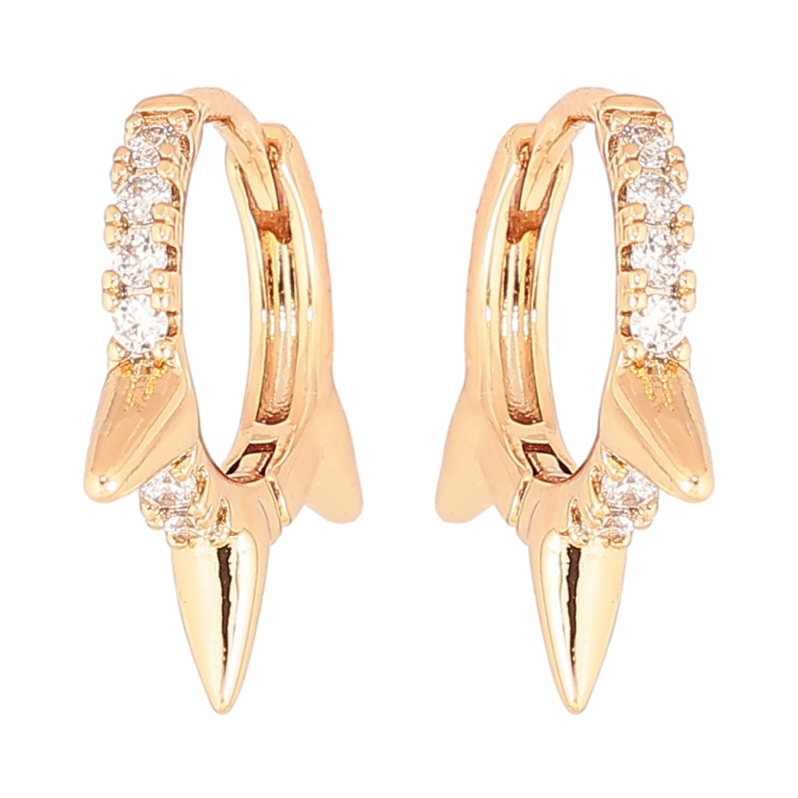 Сережки Xuping Позолота 18K колечка «Доріжка цирконію з шипами» фото №1