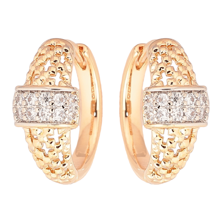 Серьги Xuping Позолота 18K + Родий колечки Декоративный узор с цирконием фото №24 Серьги Xuping Позолота 18K + Родий колечки Декоративный узор с цирконием фото №24