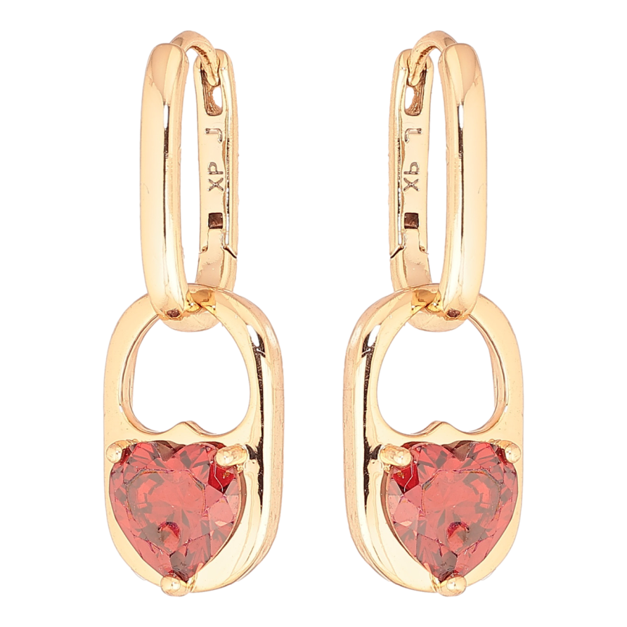 Серьги Xuping Позолота 18K подвески на колечках Подвески с красными кристальными сердечками 2 в 1 фото №1 Серьги Xuping Позолота 18K подвески на колечках Подвески с красными кристальными сердечками 2 в 1 фото №1