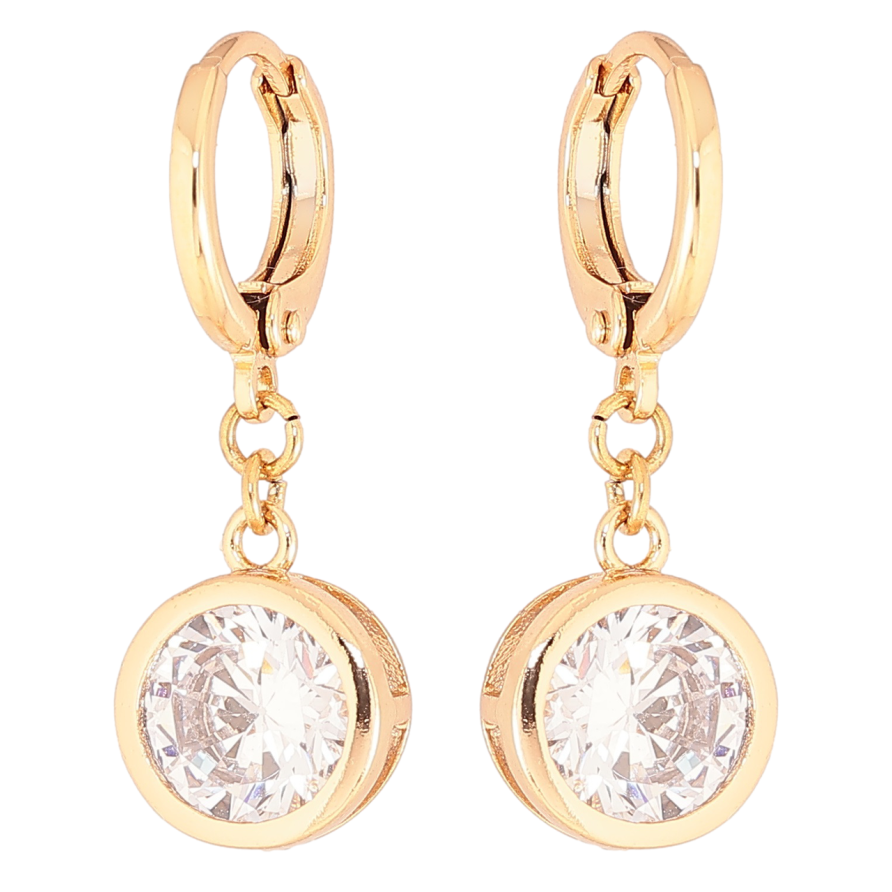 Серьги Xuping Позолота 18K подвески на колечках Кристальные подвески ø 10мм фото №1 Серьги Xuping Позолота 18K подвески на колечках Кристальные подвески ø 10мм фото №1
