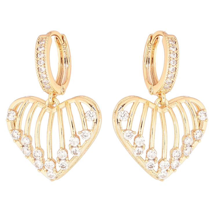Сережки Xuping Позолота 18K підвіски на колечках «Сердечка з цирконієм» фото №9 Сережки Xuping Позолота 18K підвіски на колечках «Сердечка з цирконієм» фото №9