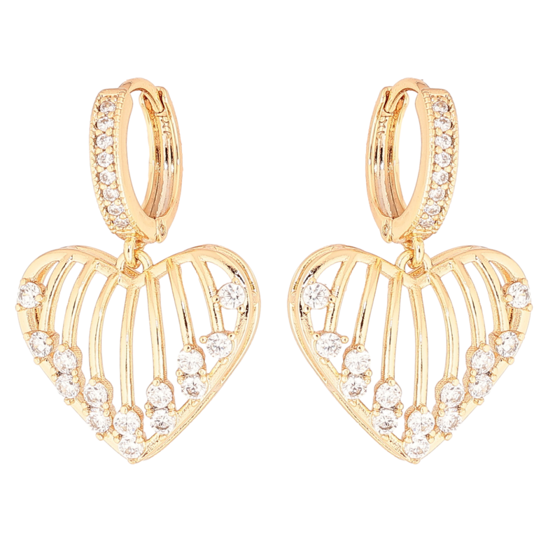 Сережки Xuping Позолота 18K підвіски на колечках «Сердечка з цирконієм» фото №8 Сережки Xuping Позолота 18K підвіски на колечках «Сердечка з цирконієм» фото №8