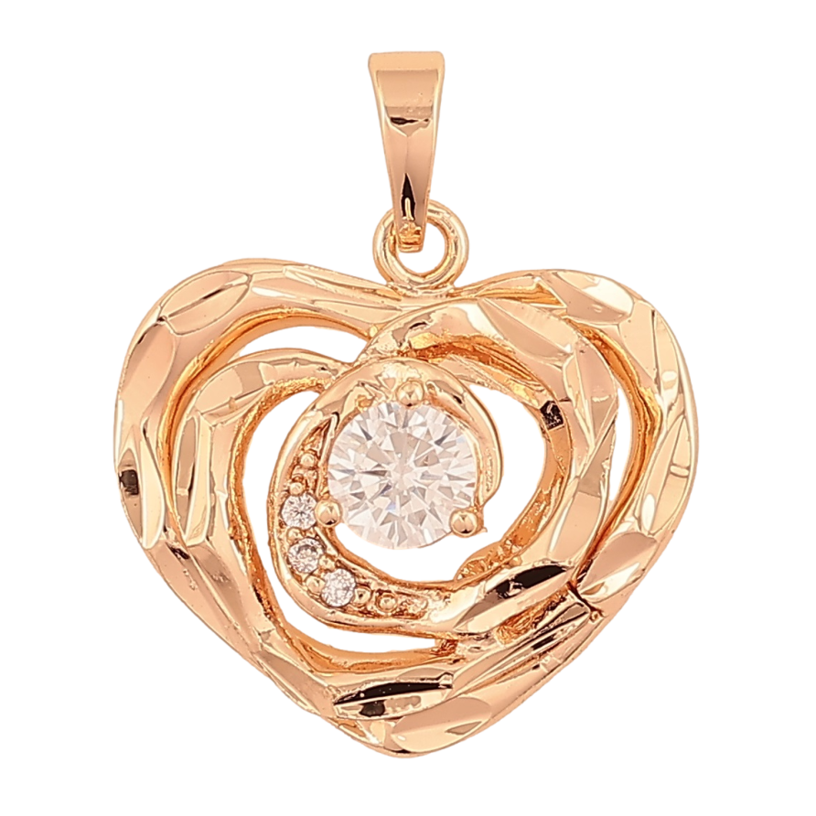 Кулон Xuping M&L Колір 18K «Сердечко з цирконієм для ланцюжка до 5мм фото №1 Кулон Xuping M&L Колір 18K «Сердечко з цирконієм для ланцюжка до 5мм фото №1
