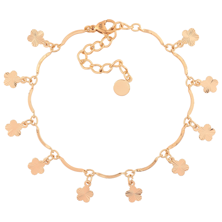 Браслет Xuping M&L Колір 18K «Квіточки довжина з доп.ланцюжком 17.5-22.5см х 1мм фото №19 Браслет Xuping M&L Колір 18K «Квіточки довжина з доп.ланцюжком 17.5-22.5см х 1мм фото №19