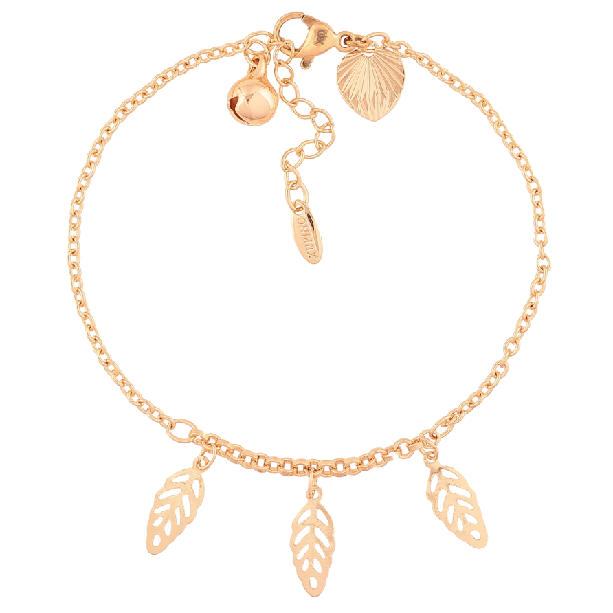 Браслет Xuping M&L Цвет 18K Цепочка с подвесками листики длина с доп.цепочкой 17-20см х 2мм фото №1