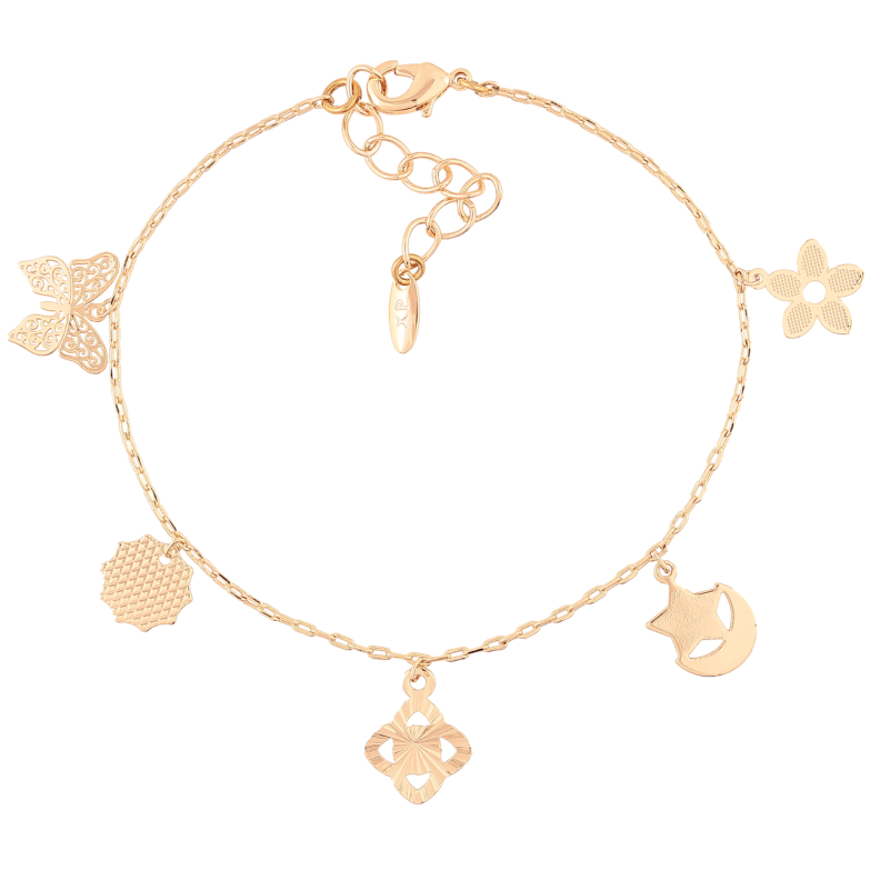 Браслет Xuping M&L Колір 18K «Ланцюжок з підвісками довжина з доп.ланцюжком 17.5-21см х 1мм фото №22 Браслет Xuping M&L Колір 18K «Ланцюжок з підвісками довжина з доп.ланцюжком 17.5-21см х 1мм фото №22