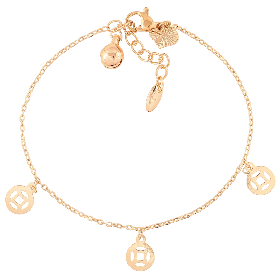Браслет Xuping M&L Цвет 18K Цепочка с подвесками длина с доп.цепочкой 17.5-20см х 1мм фото №1 Браслет Xuping M&L Цвет 18K Цепочка с подвесками длина с доп.цепочкой 17.5-20см х 1мм фото №1