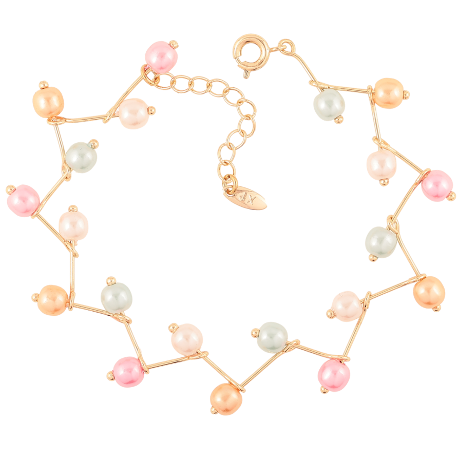 Браслет Xuping M&L Цвет 18K Разноцветные бусины длина с доп.цепочкой 17.5-20см х 13мм фото №1