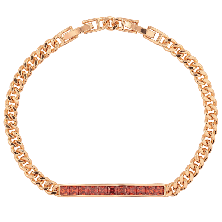 Браслет Xuping M&L Колір 18K «Ланцюжок з доріжкою червоних кристалів довжина з доп.замком 17,19.5см х 4мм фото №5 Браслет Xuping M&L Колір 18K «Ланцюжок з доріжкою червоних кристалів довжина з доп.замком 17,19.5см х 4мм фото №5