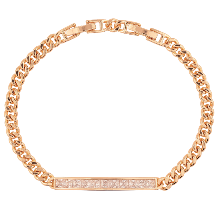 Браслет Xuping M&L Колір 18K «Ланцюжок з доріжкою кристалів довжина з доп.замком 17,19.5см х 4мм фото №17 Браслет Xuping M&L Колір 18K «Ланцюжок з доріжкою кристалів довжина з доп.замком 17,19.5см х 4мм фото №17