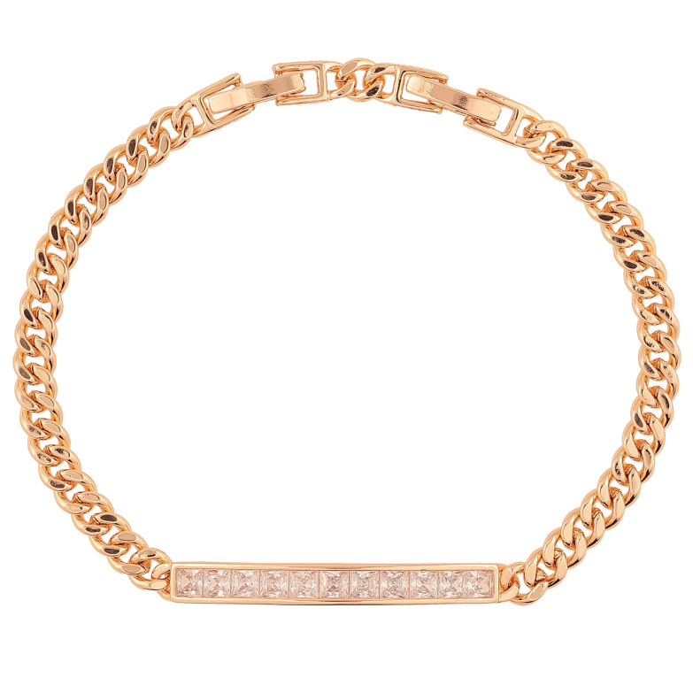 Браслет Xuping M&L Колір 18K «Ланцюжок з доріжкою кристалів довжина з доп.замком 17,19.5см х 4мм фото №1 Браслет Xuping M&L Колір 18K «Ланцюжок з доріжкою кристалів довжина з доп.замком 17,19.5см х 4мм фото №1