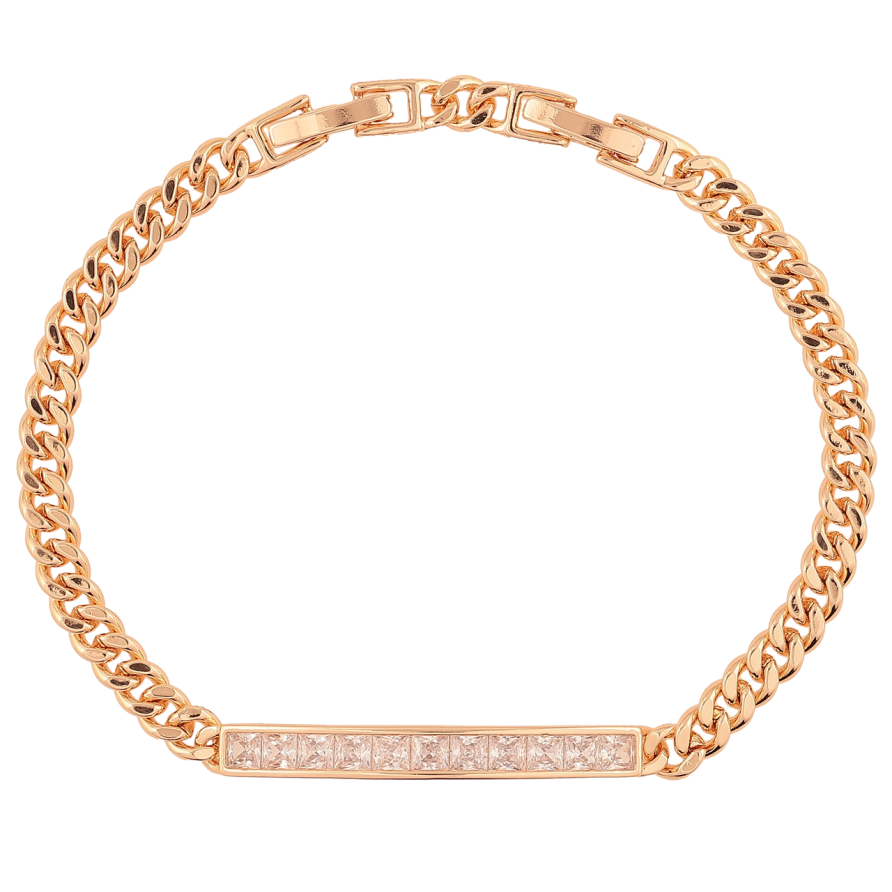 Браслет Xuping M&L Колір 18K «Ланцюжок з доріжкою кристалів довжина з доп.замком 17,19.5см х 4мм фото №1 Браслет Xuping M&L Колір 18K «Ланцюжок з доріжкою кристалів довжина з доп.замком 17,19.5см х 4мм фото №1