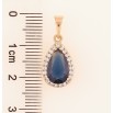 Кулон Xuping Позолота 18K Синяя кристальная капелька в обрамлении циркония для цепочки до 5мм фото №3