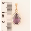 Кулон Xuping Позолота 18K Сиреневая кристальная капелька в обрамлении циркония для цепочки до 5мм фото №2 Кулон Xuping Позолота 18K Сиреневая кристальная капелька в обрамлении циркония для цепочки до 5мм фото №2