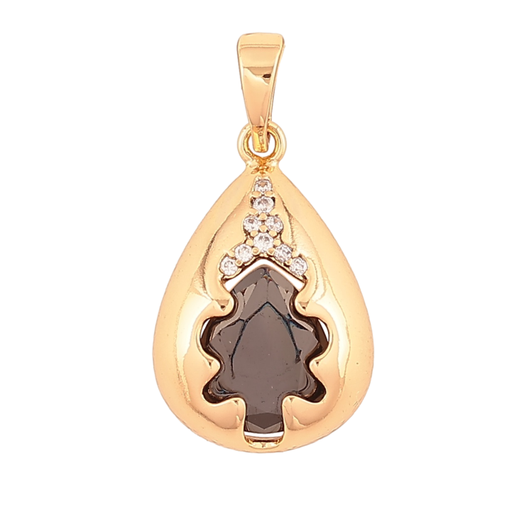 Кулон Xuping Позолота 18K «Крапелька з чорним кристалом для ланцюжка до 6мм фото №12