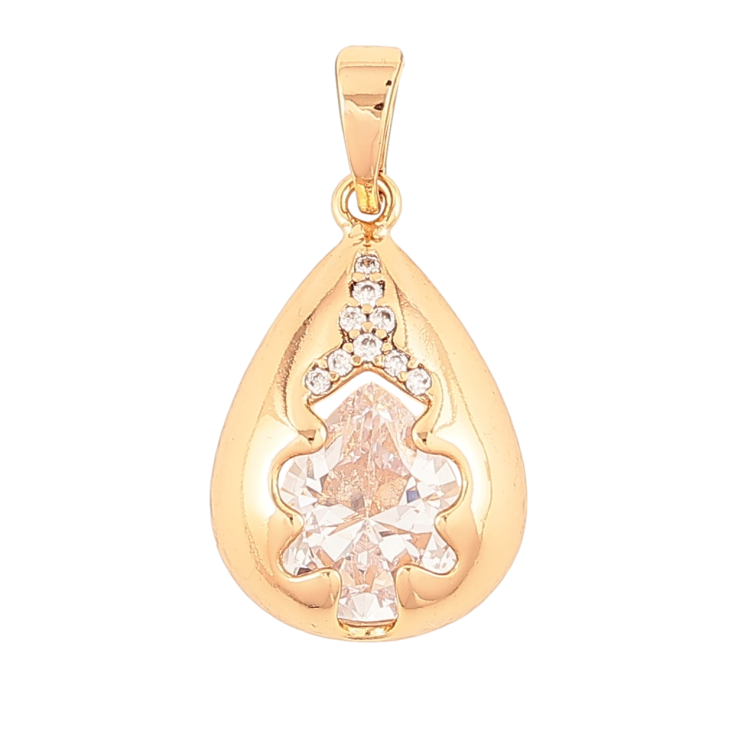 Кулон Xuping Позолота 18K Капелька с кристаллом для цепочки до 6мм фото №10