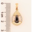 Кулон Xuping Позолота 18K Крапелька з чорним кристалом і цирконієм для ланцюжка до 5мм фото №2 Кулон Xuping Позолота 18K Крапелька з чорним кристалом і цирконієм для ланцюжка до 5мм фото №2