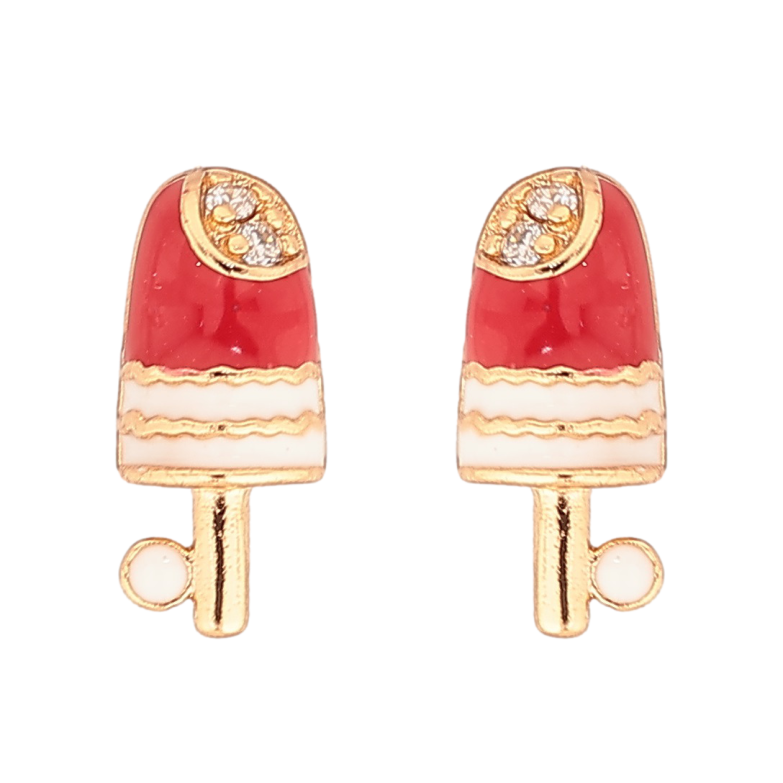 Сережки Xuping Позолота 18K пусети «Ескімо з червоно-білою емаллю та цирконієм» фото №12 Сережки Xuping Позолота 18K пусети «Ескімо з червоно-білою емаллю та цирконієм» фото №12